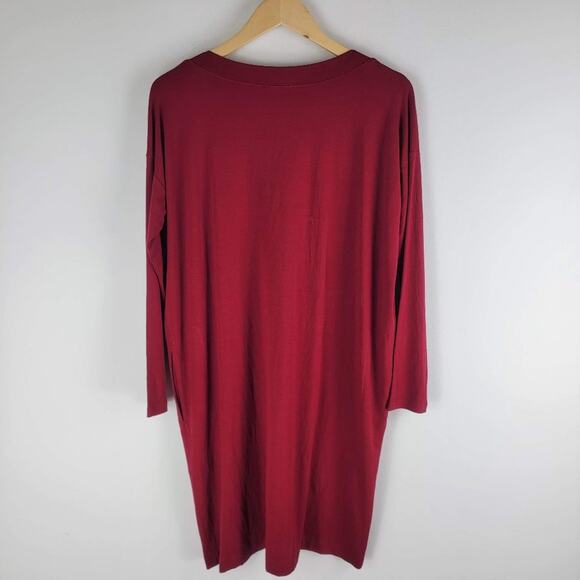 NEW Eileen Fisher viscose jersey dress long sleeve red size XS - Picture 5 of 5